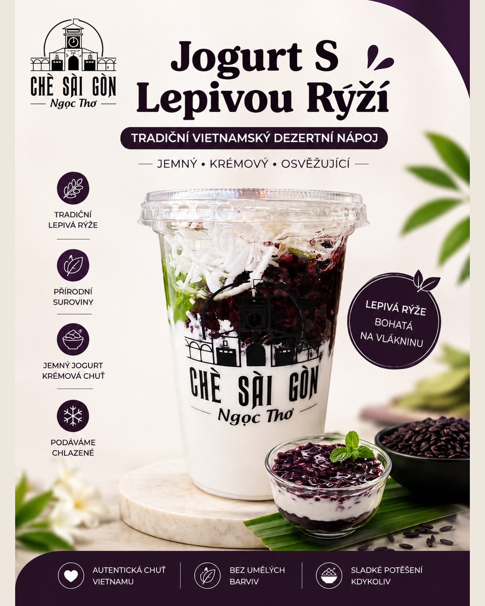 Jogurt s lepkavou rýží