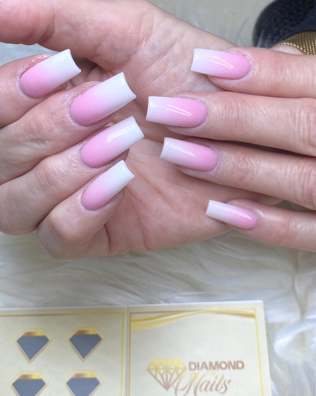 Pink ombre nail set