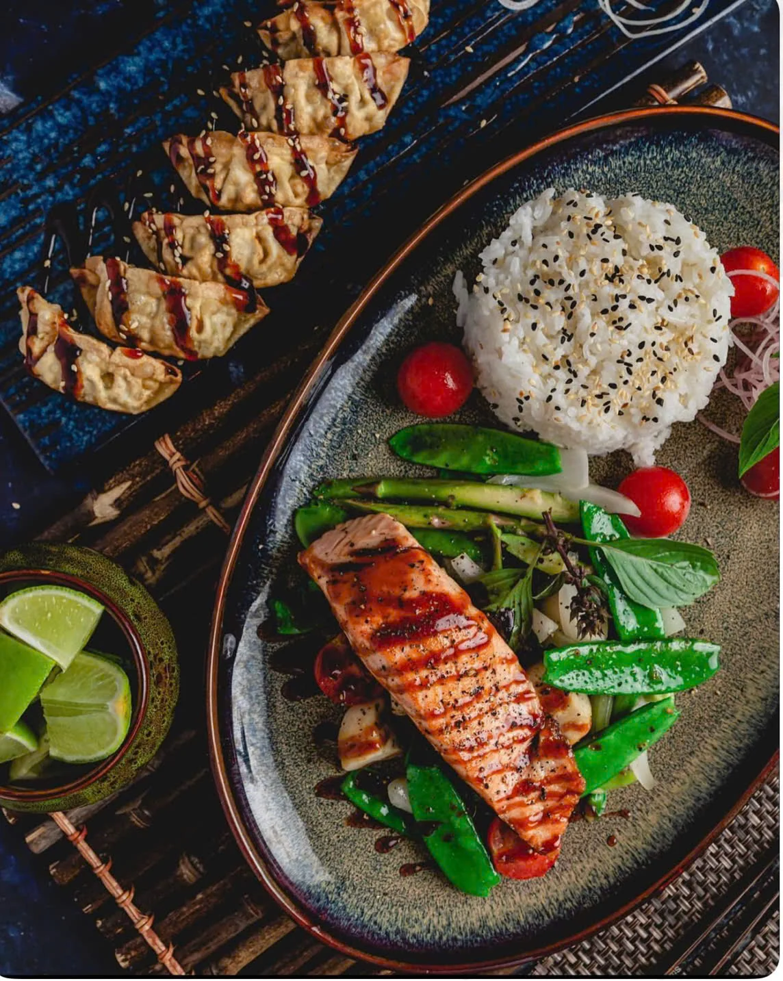Lachs Teriyaki mit Reis