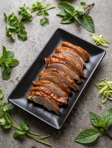 Gegrillte Ente mit Gemüse