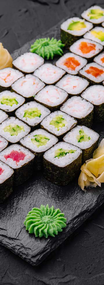 Frisch zubereitete Sushi-Auswahl