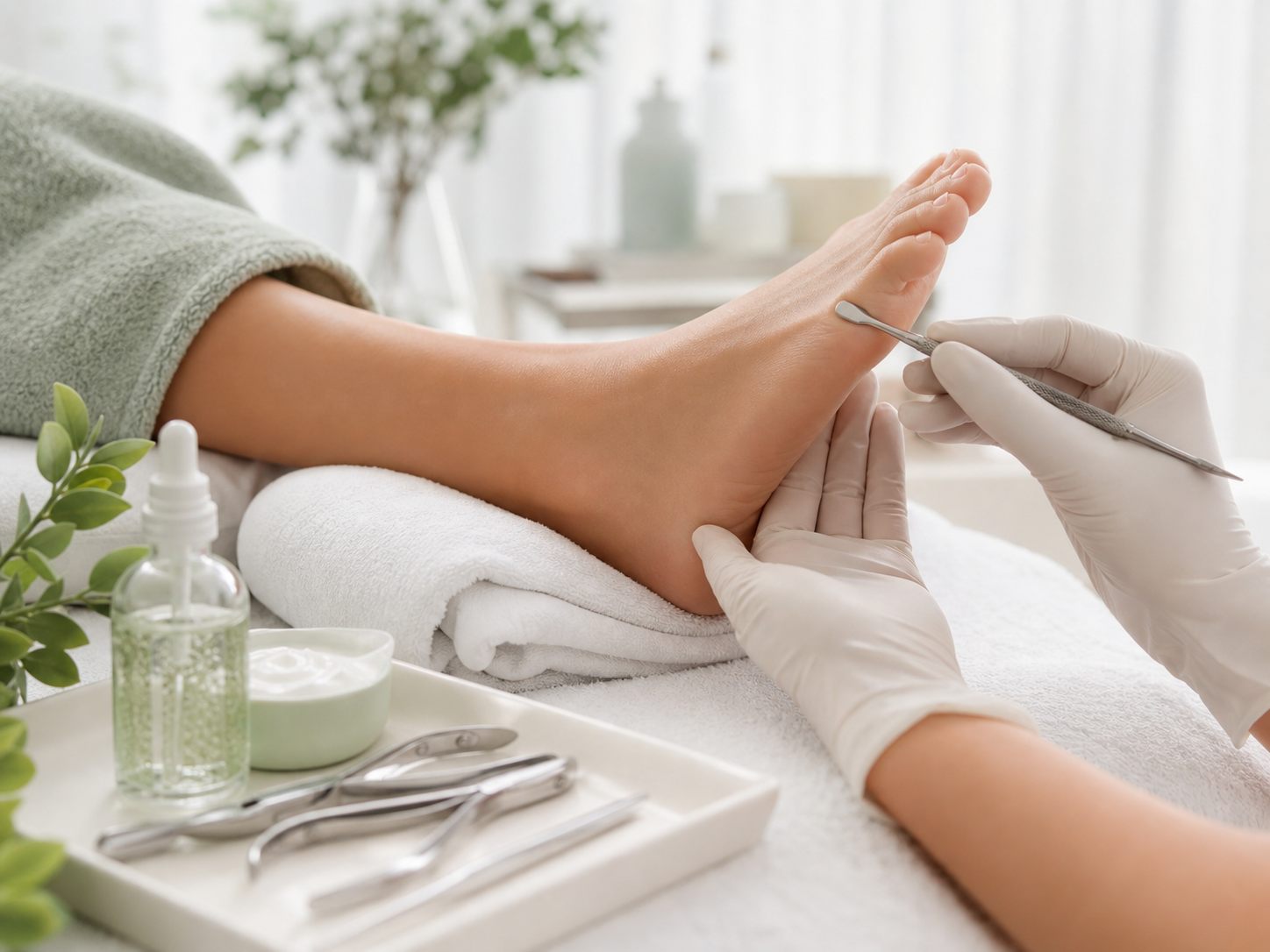 Premium-Fußpflege mit präziser Behandlung von Druckstellen