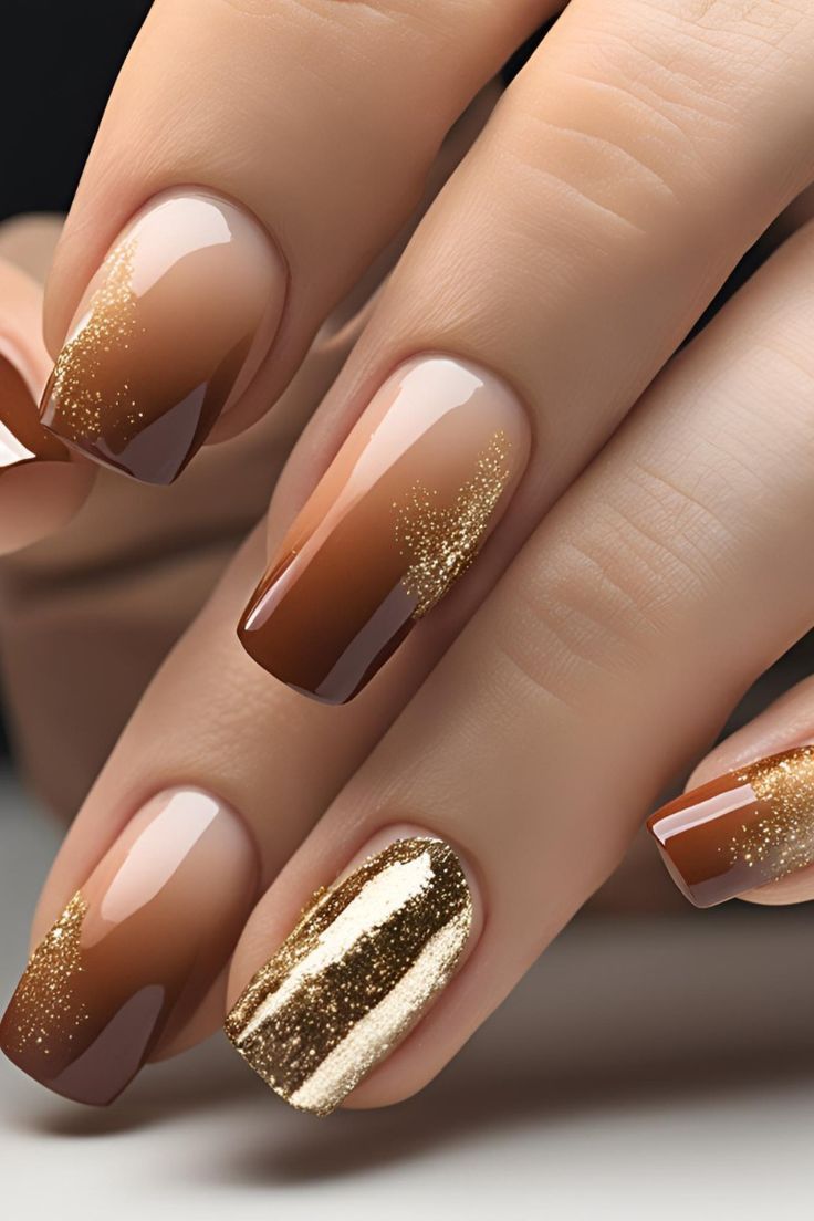 Goldenes French Nail Design