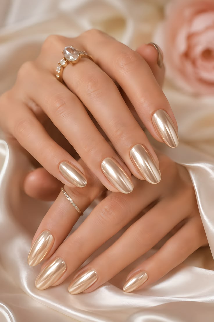 Chrom-Nägel in Silber und Gold