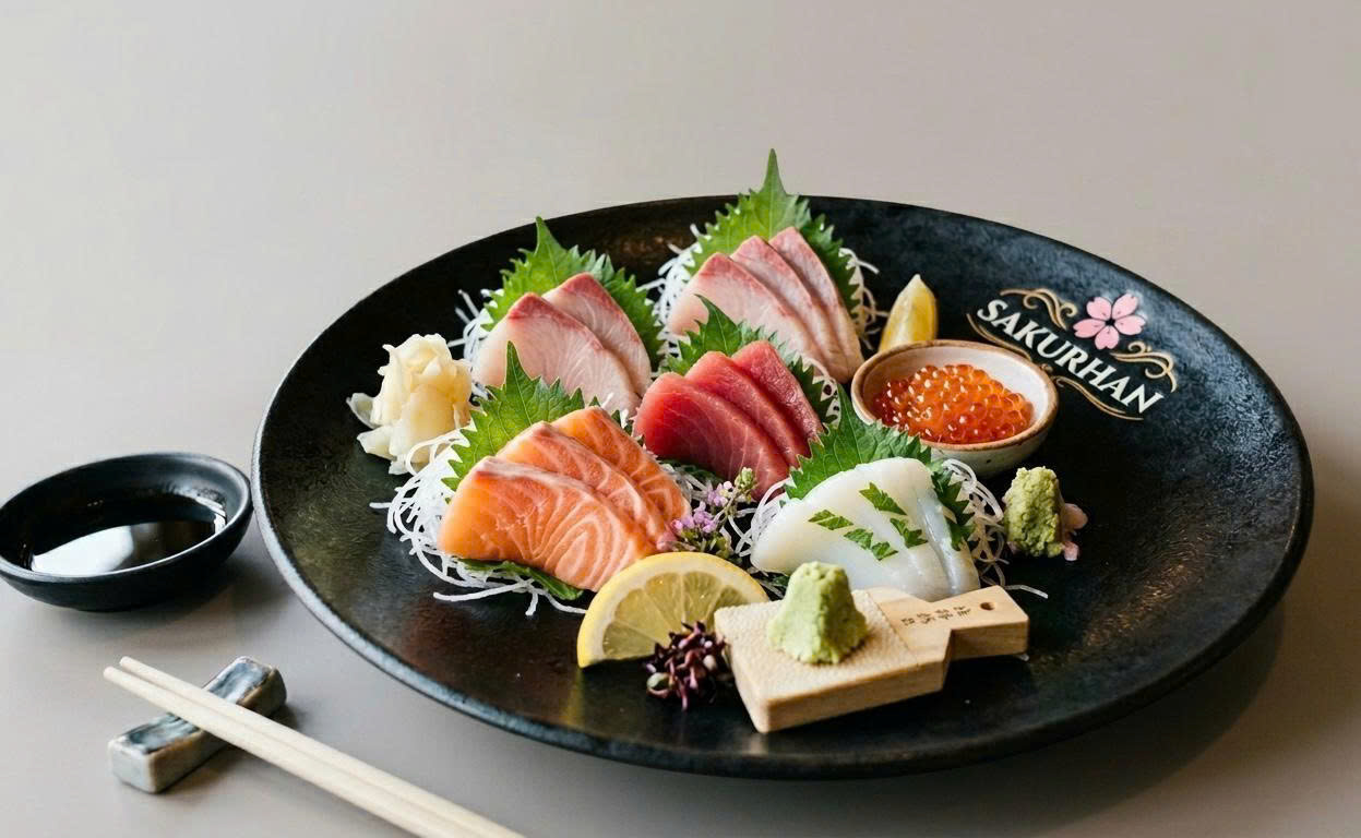 Sashimi Auswahl auf SAKURHAN Teller