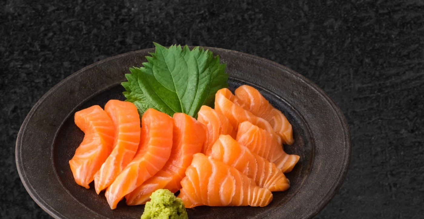 Sake Sashimi mit Wasabi