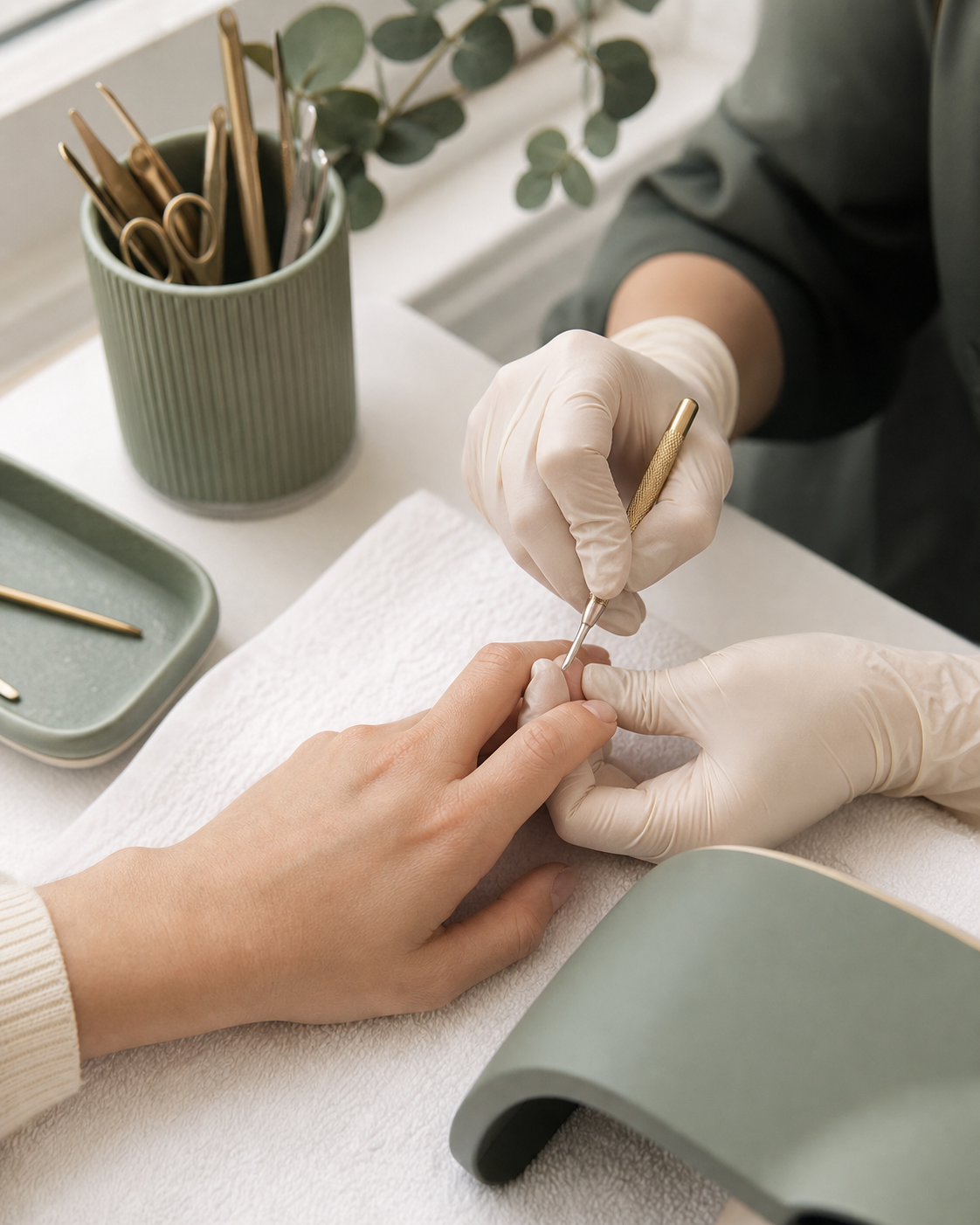 Professionelle und hygienische Maniküre im Studio