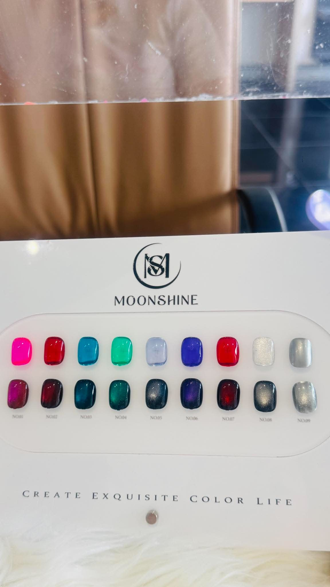 Moonshine nail colour display