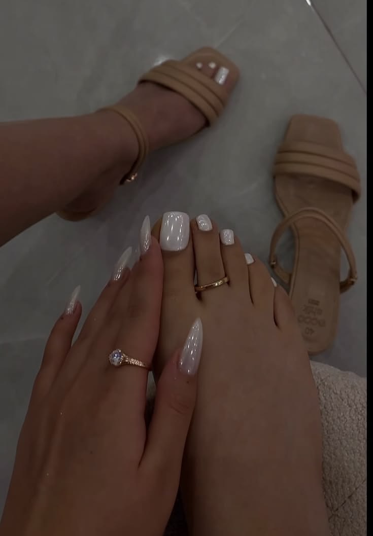 French tip inspired nail design