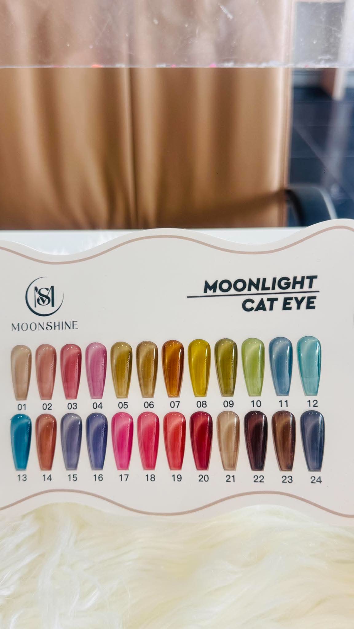Cat eye nail effect colour samples