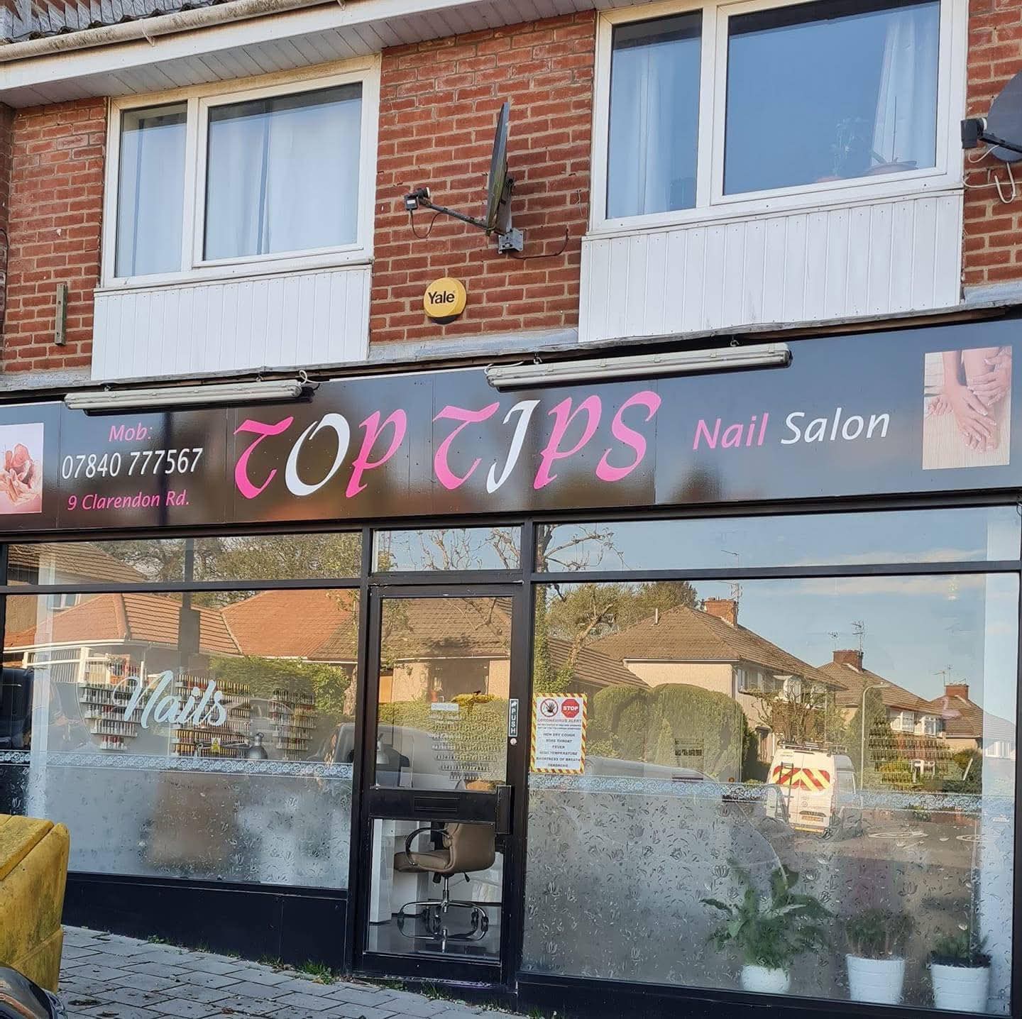 Top Tips Nail Salon storefront in Cardiff