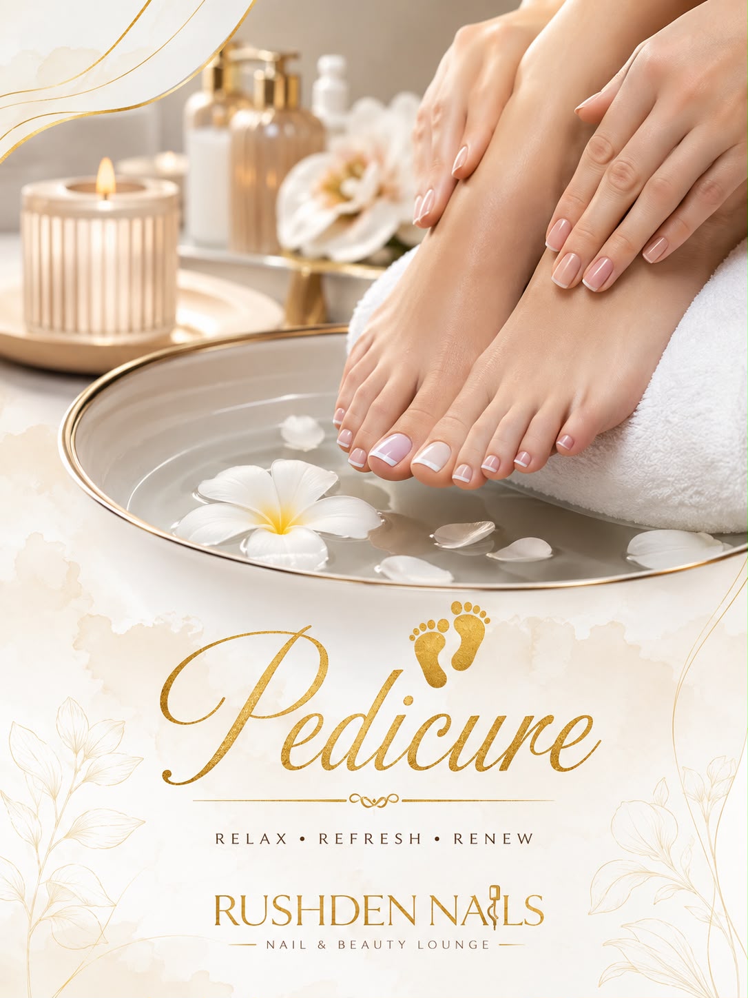Pedicure service at Rushden Nails